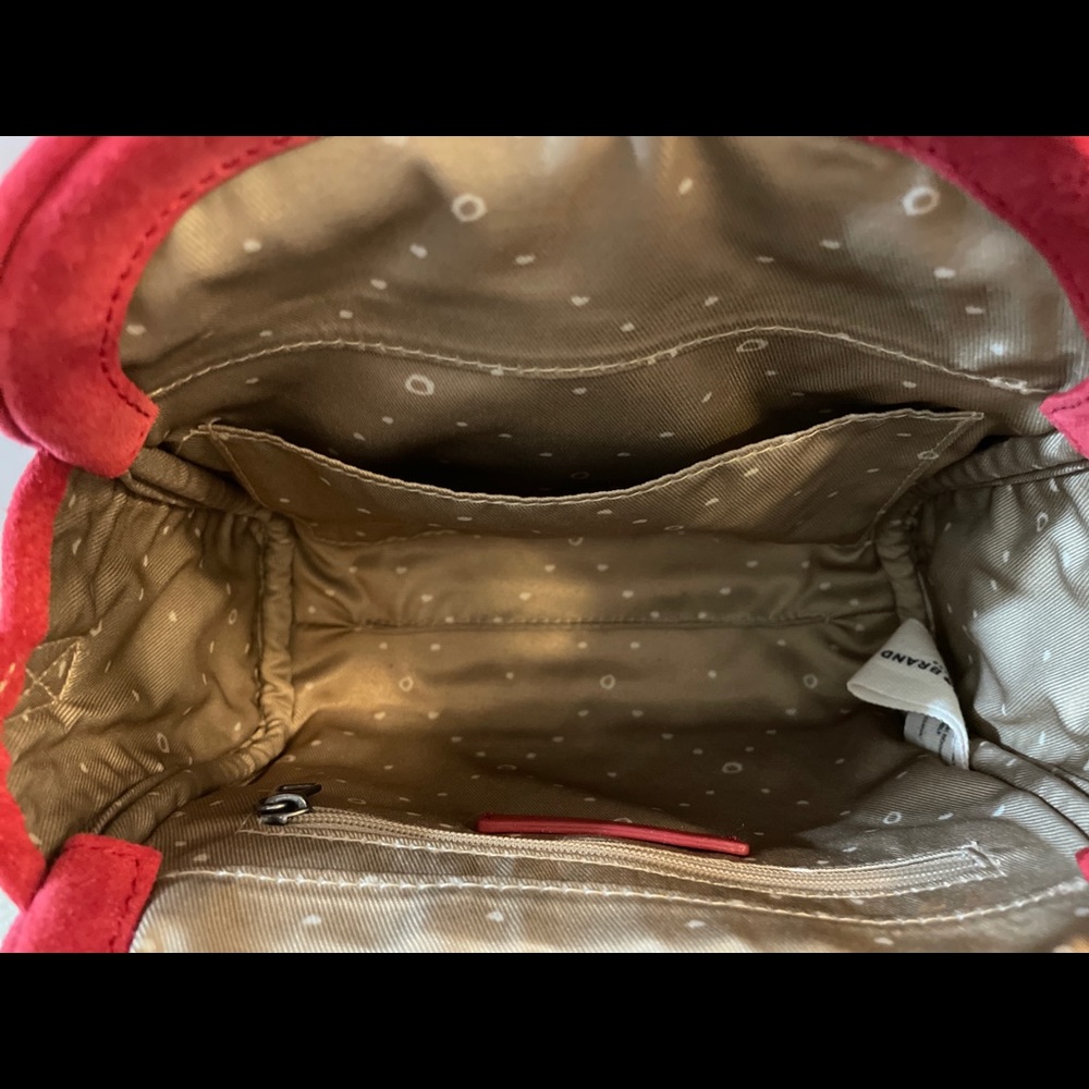Lucky Brand - Suede Leather Red Small Crossbody - Picture 8 of 15